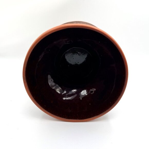 Mexican Terracotta Pottery Vase 6" • Carved Burnished Clay • Rustic Southwest - Picture 4 of 8